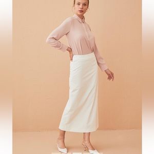 Pencil skirt, white, Sz L